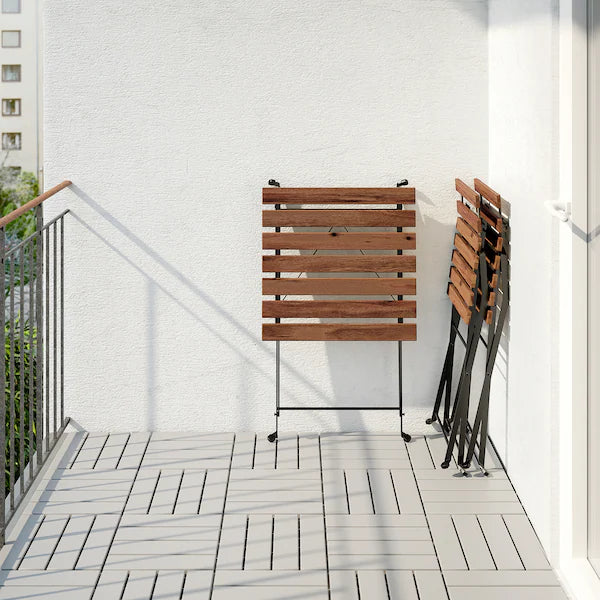 IKEA TÄRNÖ Table+2 chairs, outdoor, black/light brown stained/Frösön/Duvholmen beige