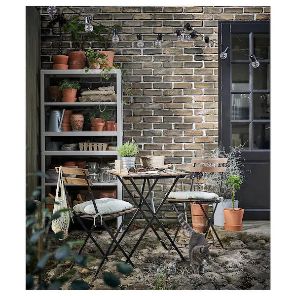 IKEA TÄRNÖ Table+2 chairs, outdoor, black/light brown stained