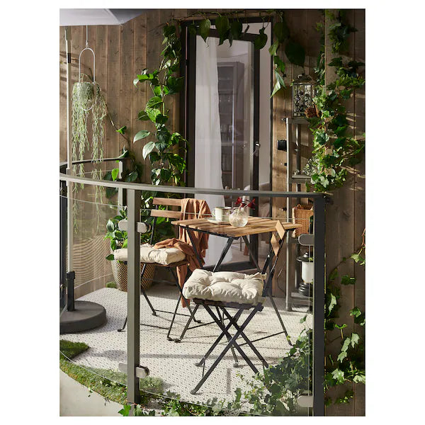 IKEA TÄRNÖ Table+2 chairs, outdoor, black/light brown stained
