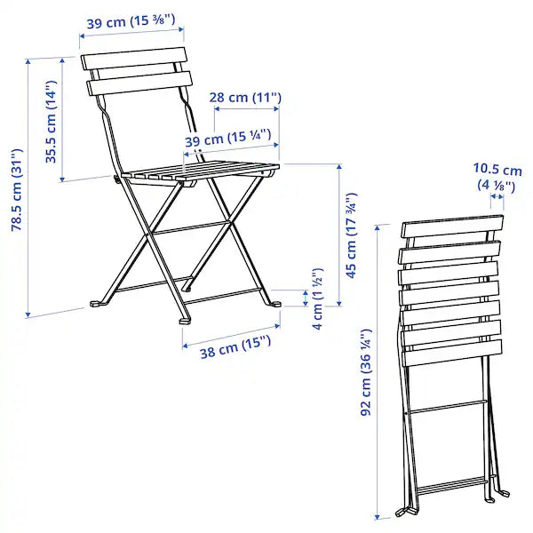 IKEA TÄRNÖ Table+2 chairs, outdoor, white/green