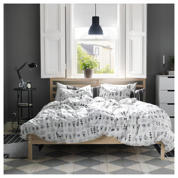 IKEA TARVA Bed frame, pine/Luröy, Queen