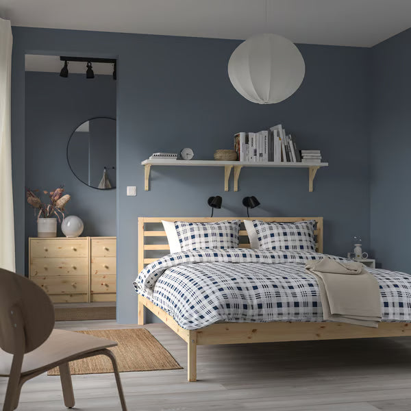 IKEA TARVA Bed frame, pine/Luröy, Queen