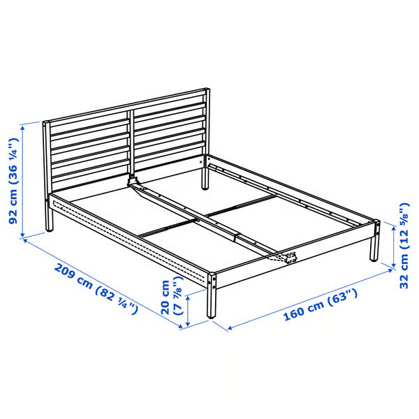 IKEA TARVA Bed frame, pine/Luröy, Queen