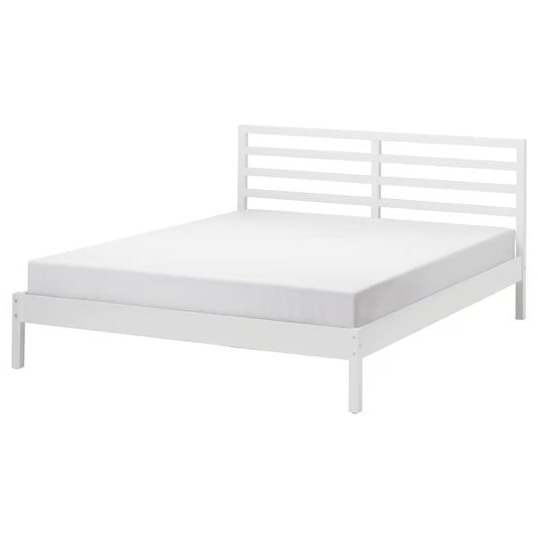 IKEA TARVA Bed frame, white stained/Luröy, Queen