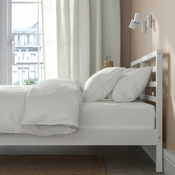 IKEA TARVA Bed frame, white stained/Luröy, Queen