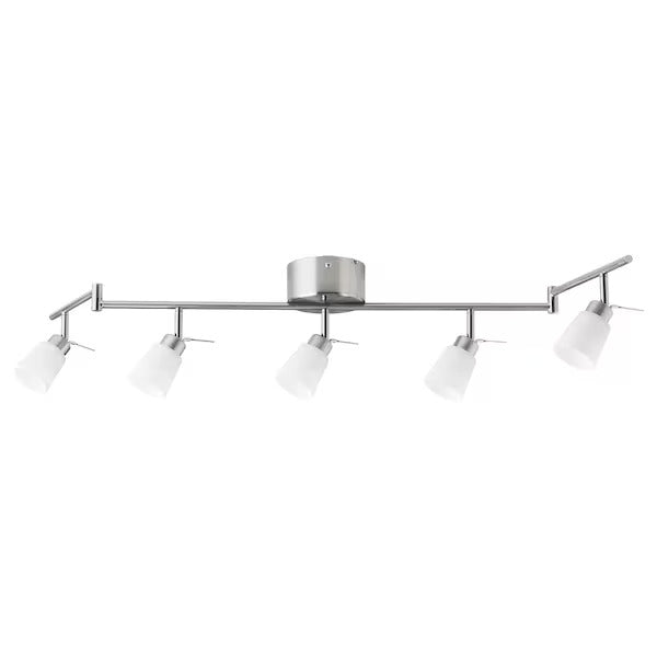 IKEA TIDIG Ceiling light with 5 spotlights, nickel plated