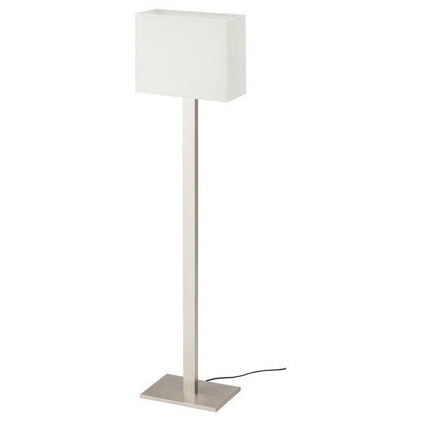 IKEA TOMELILLA Floor lamp, nickel plated/white, 59 "