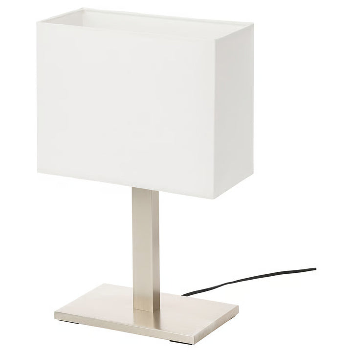 IKEA TOMELILLA Table lamp, nickel plated/white, 20 "