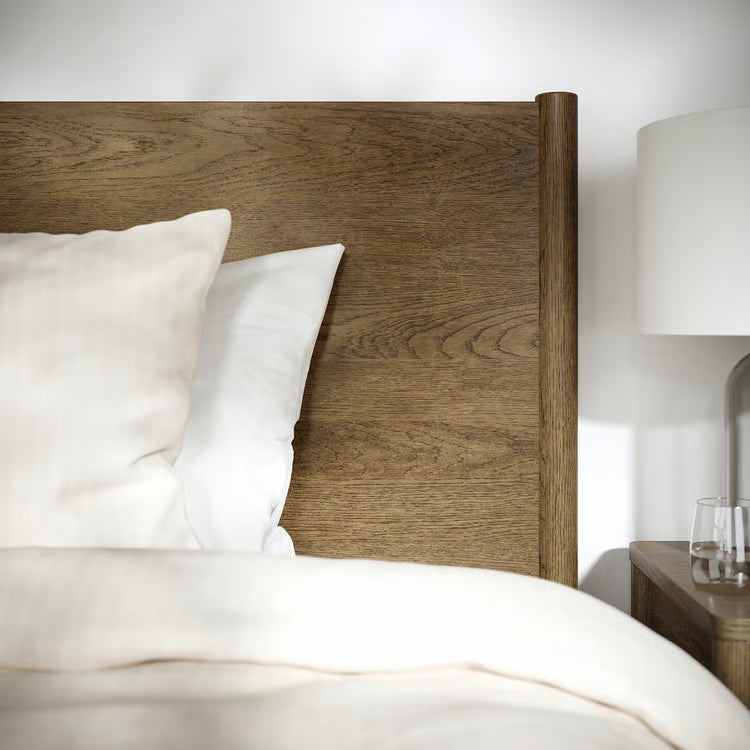 IKEA TONSTAD Bed frame with storage, brown stained oak veneer, Queen