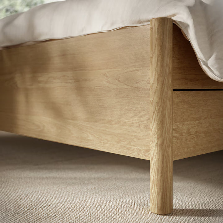 IKEA TONSTAD Bed frame with storage, oak veneer, Queen