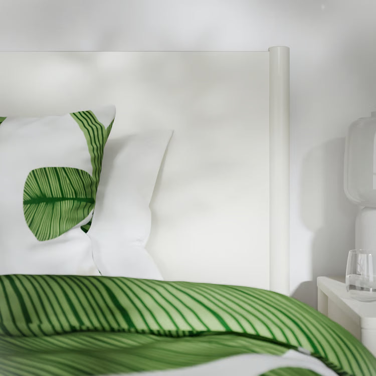 IKEA TONSTAD Bed frame with storage, off-white, Queen