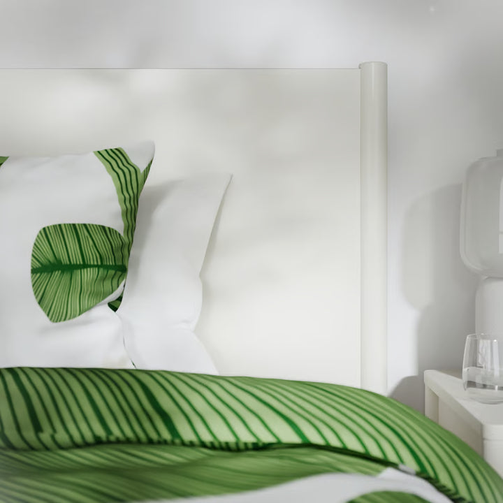 IKEA TONSTAD Bed frame with storage, off-white, Queen