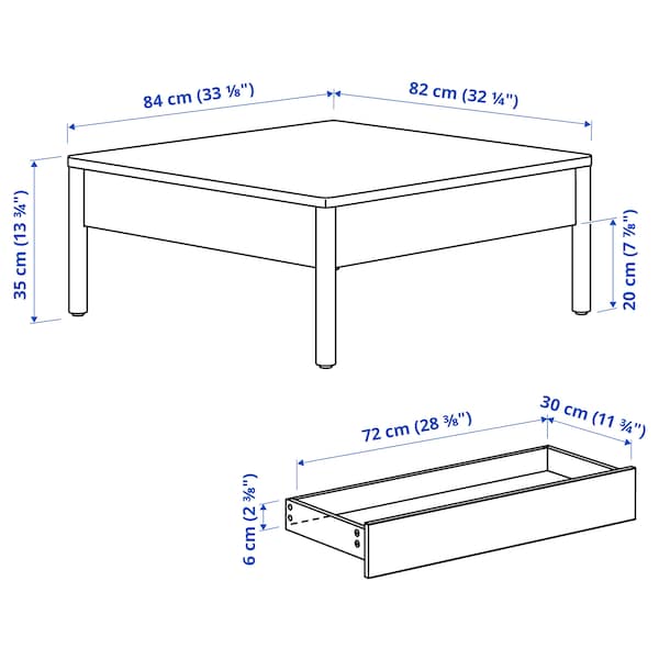 IKEA TONSTAD Coffee table, oak veneer, 33 1/8x32 1/4 "