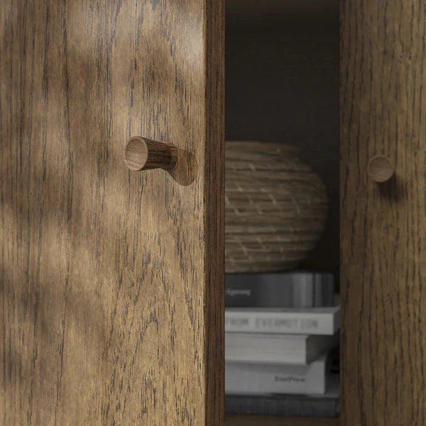 IKEA TONSTAD TV storage combination, brown stained oak veneer/clear glass, 149 7/8x18 5/8x78 7/8 "