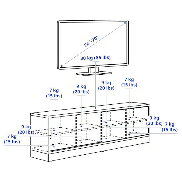 IKEA TONSTAD TV unit, oak veneer, 70 1/4x14 5/8x21 5/8 "