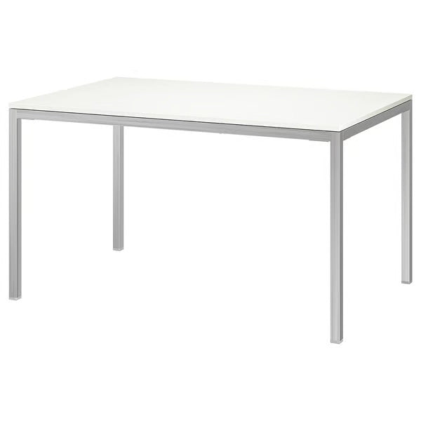 IKEA TORSBY Table, chrome plated/high gloss white, 53 1/8x33 1/2 "