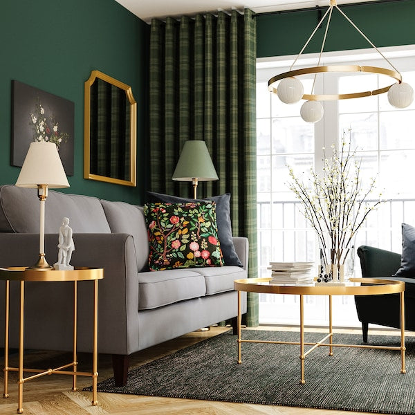 IKEA TORSJÖ Coffee table, gold effect/glass, 34 5/8 "