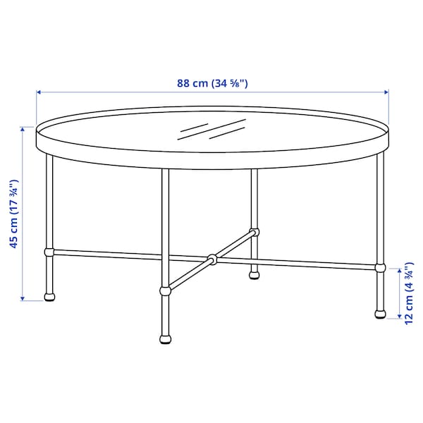 IKEA TORSJÖ Coffee table, gold effect/glass, 34 5/8 "