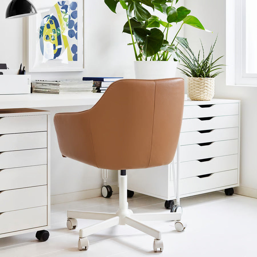 Ikea TOSSBERG / MALSKÄR Swivel chair, Gunnared beige/white