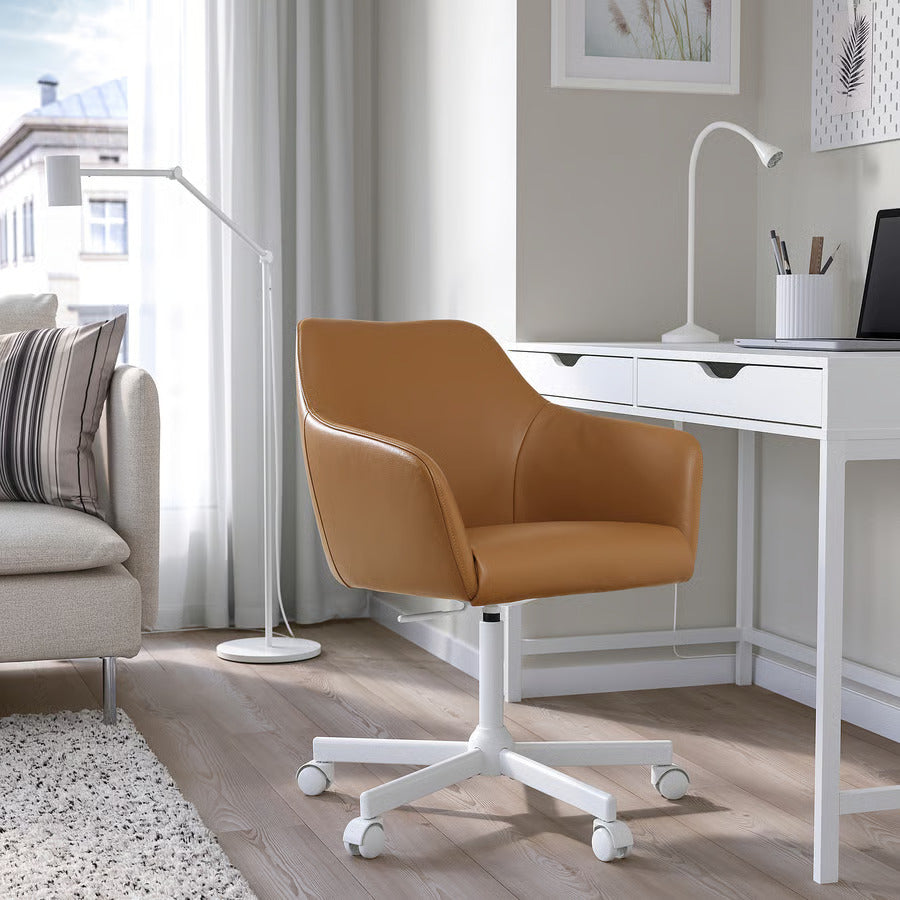 Ikea TOSSBERG / MALSKÄR Swivel chair, Gunnared beige/white