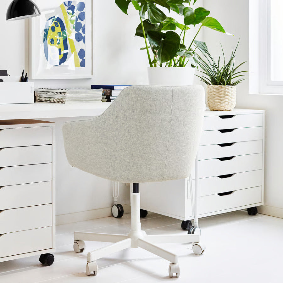Ikea TOSSBERG / MALSKÄR Swivel chair, Gunnared beige/white