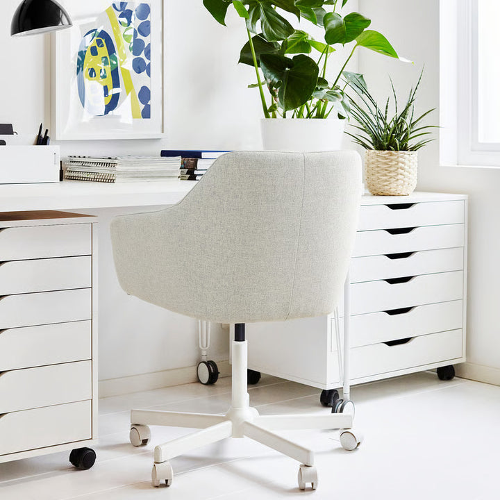 Ikea TOSSBERG / MALSKÄR Swivel chair, Gunnared beige/white