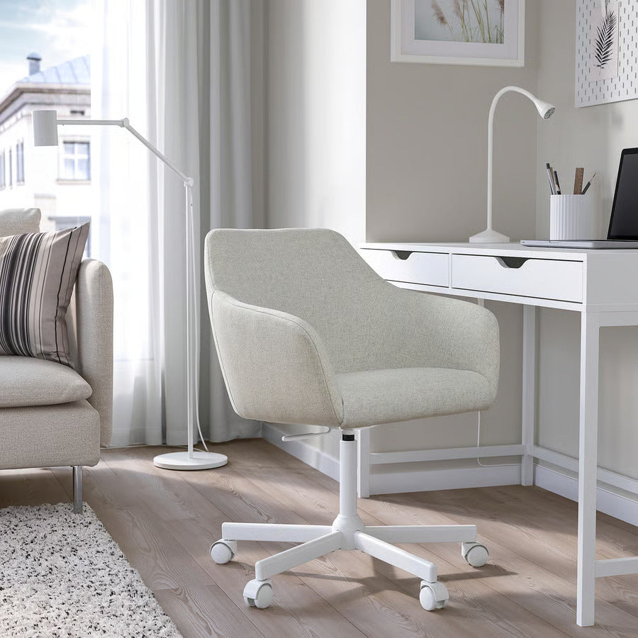 Ikea TOSSBERG / MALSKÄR Swivel chair, Gunnared beige/white