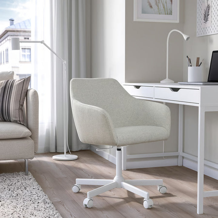 Ikea TOSSBERG / MALSKÄR Swivel chair, Gunnared beige/white