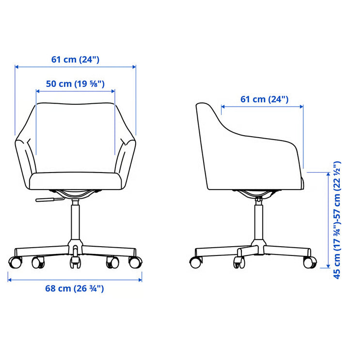 Ikea TOSSBERG / MALSKÄR Swivel chair, Gunnared beige/white