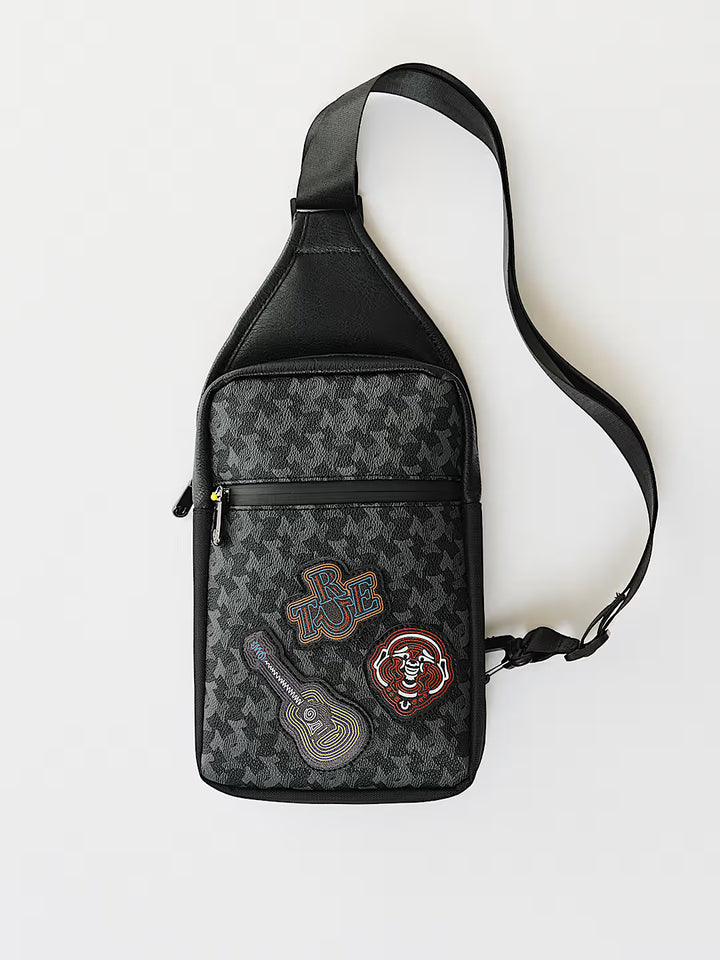 TRUE RELIGION PATCH PU SLING BAG
