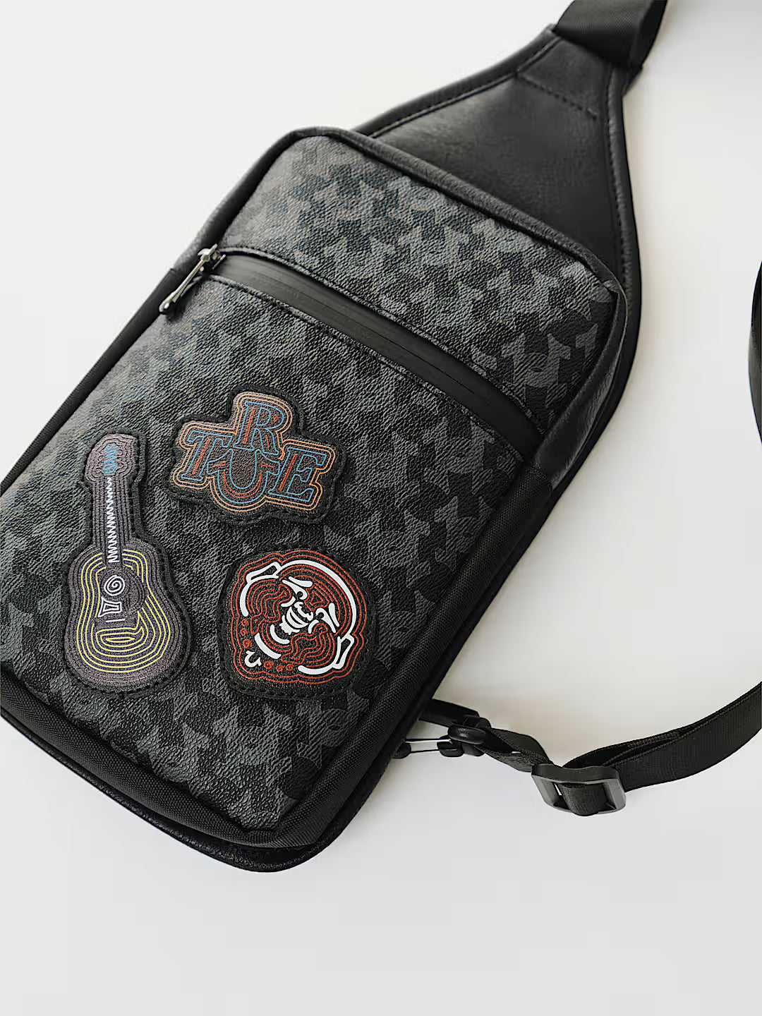 TRUE RELIGION PATCH PU SLING BAG