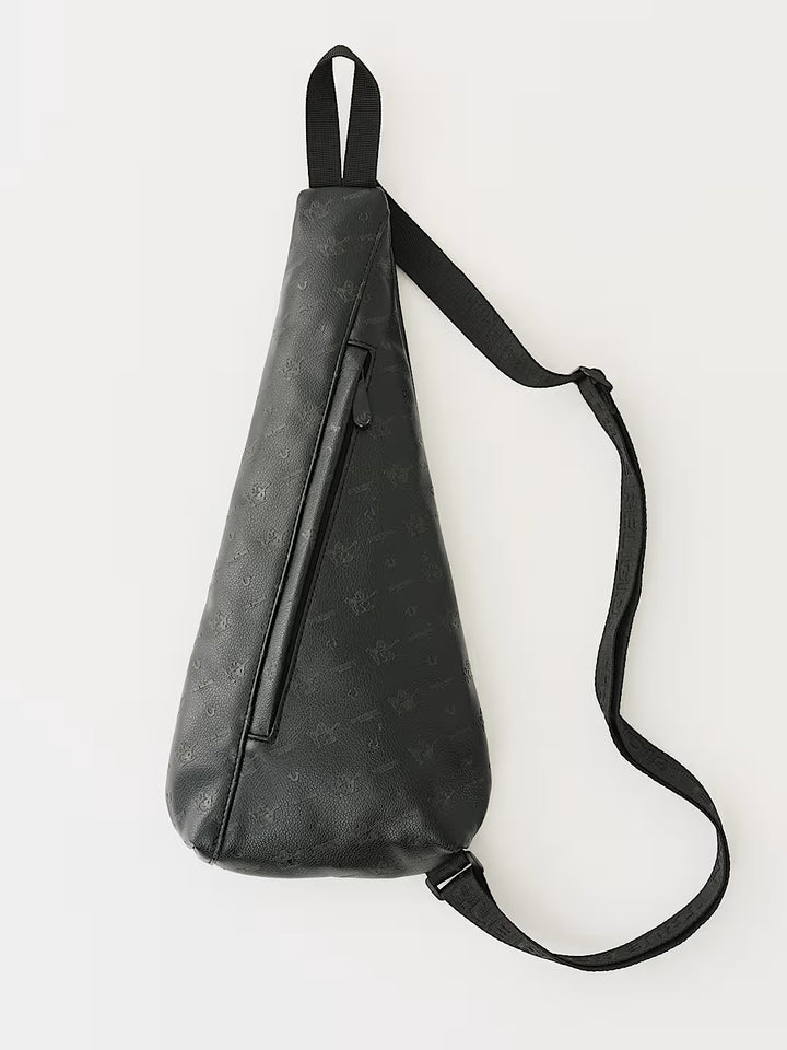 TRUE RELIGION PEBBLED MONOGRAM SLING BAG