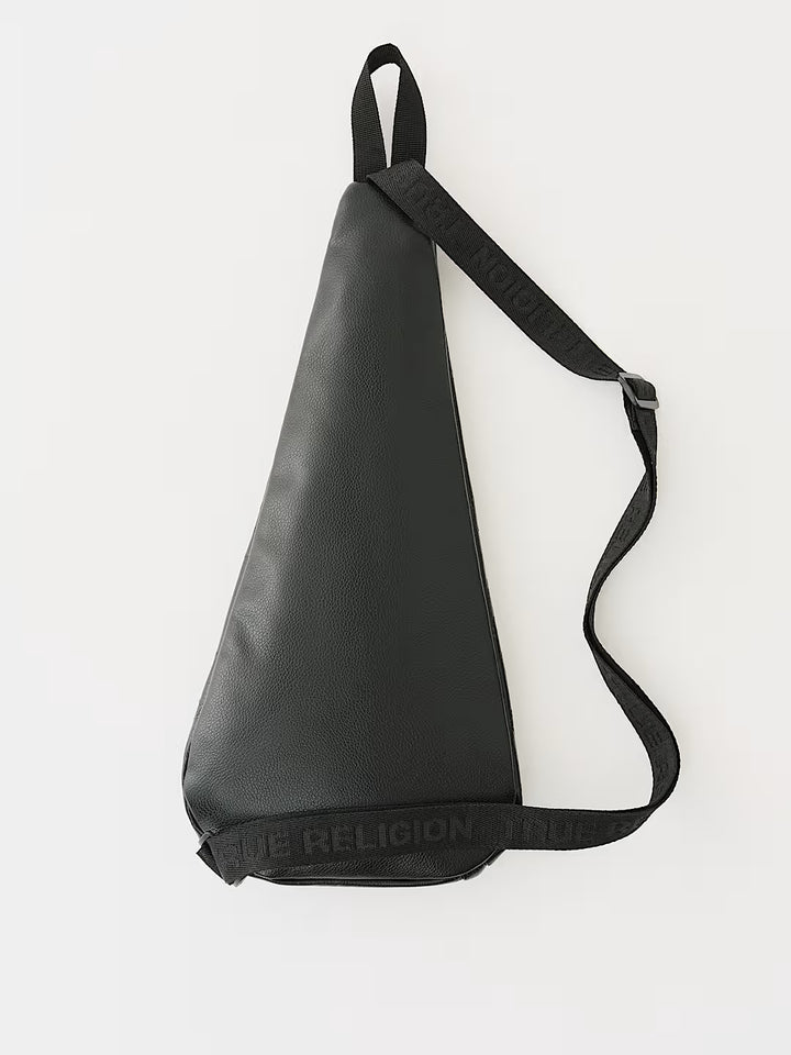 TRUE RELIGION PEBBLED MONOGRAM SLING BAG