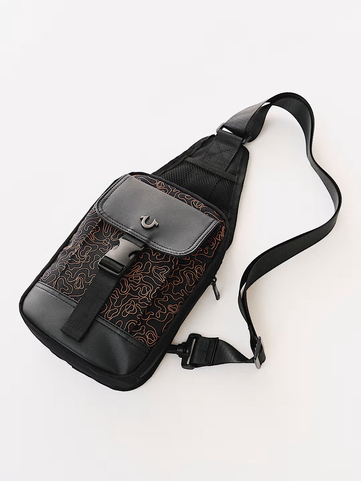 TRUE RELIGION WAVY HORSESHOE SLING BAG
