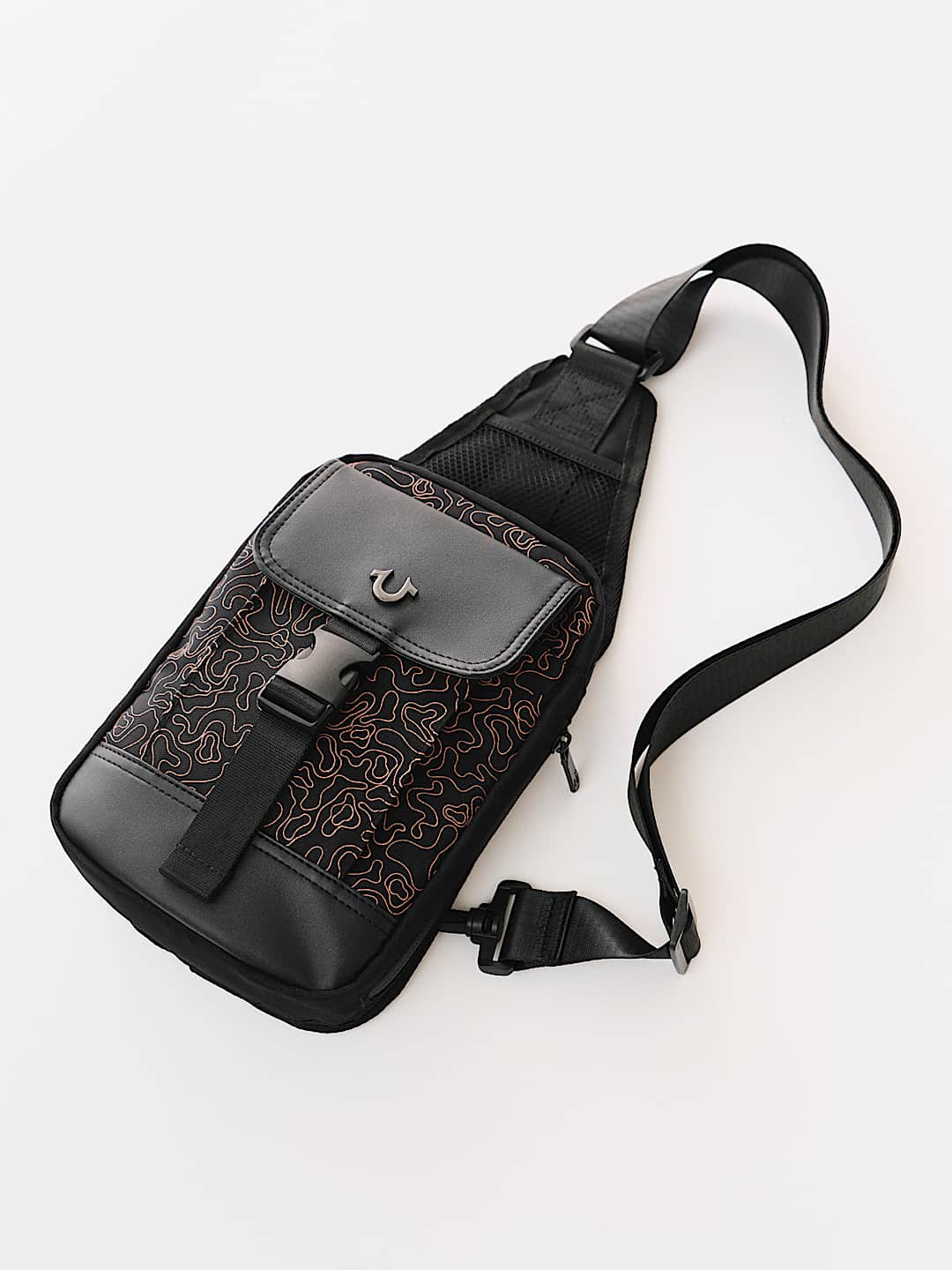 TRUE RELIGION WAVY HORSESHOE SLING BAG