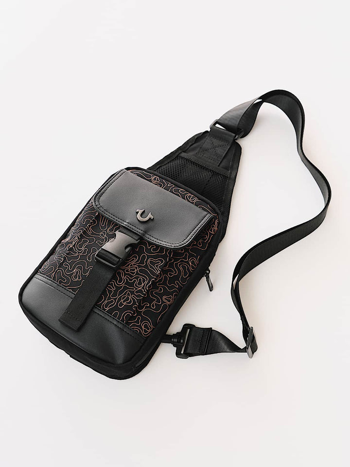 TRUE RELIGION WAVY HORSESHOE SLING BAG
