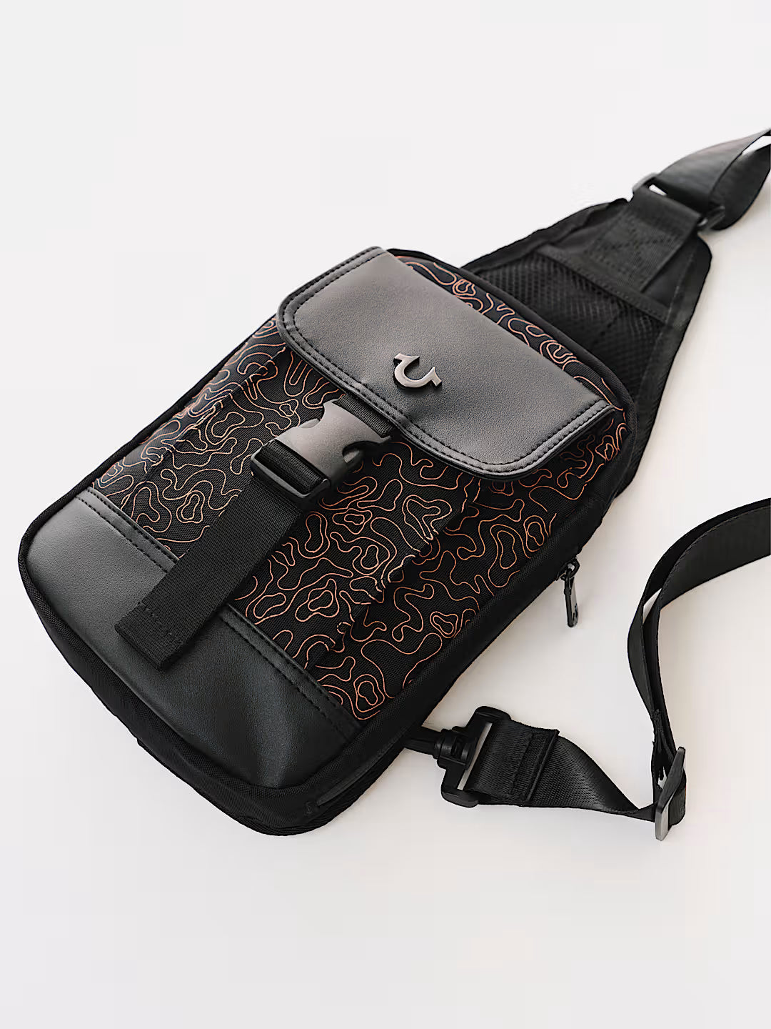 TRUE RELIGION WAVY HORSESHOE SLING BAG