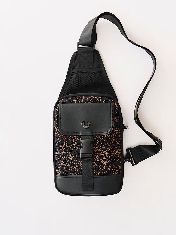 TRUE RELIGION WAVY HORSESHOE SLING BAG