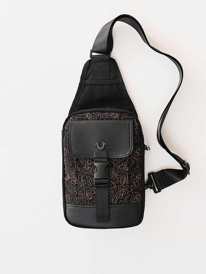 TRUE RELIGION WAVY HORSESHOE SLING BAG