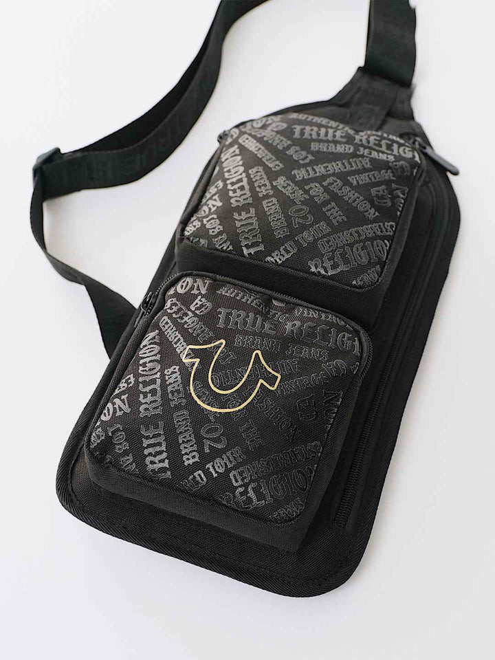 TRUE RELIGION MONOGRAM LOGO SLING BAG