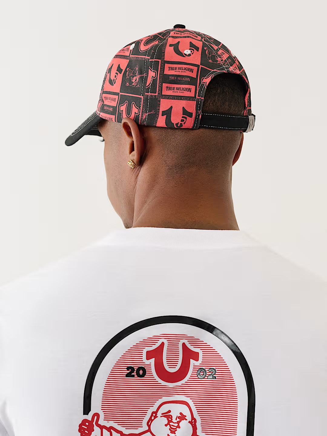 TRUE RELIGION HORSESHOE ALLOVER PRINT BASEBALL HAT