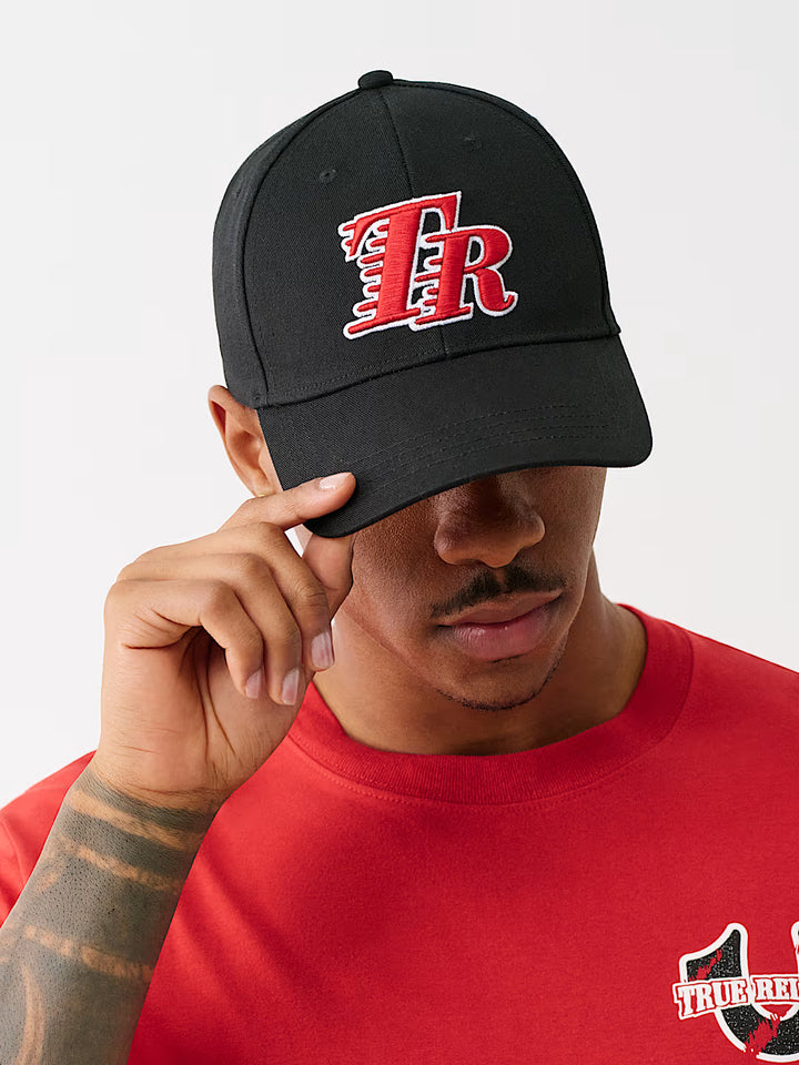 TRUE RELIGION EMBROIDERED TR BASEBALL HAT