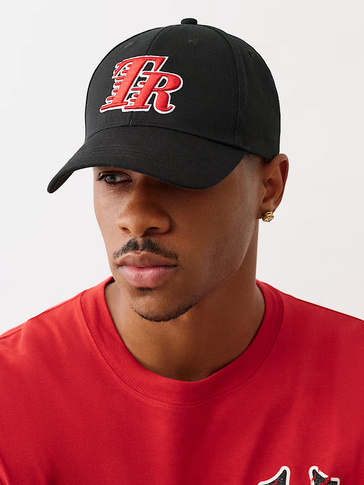 TRUE RELIGION EMBROIDERED TR BASEBALL HAT