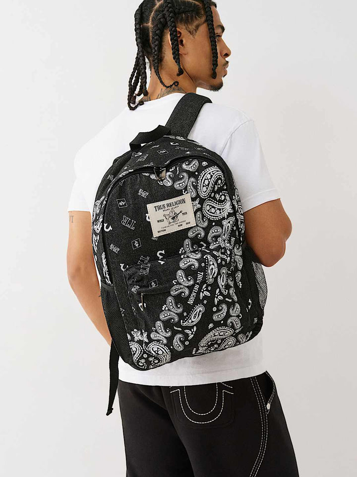 TRUE RELIGION DENIM PAISLEY BACKPACK