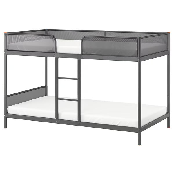 IKEA TUFFING Bunk bed frame, dark gray, Twin