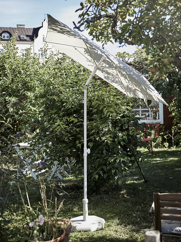 IKEA TVETÖ Umbrella, tilting/gray-beige white, 70 7/8x57 1/8 "