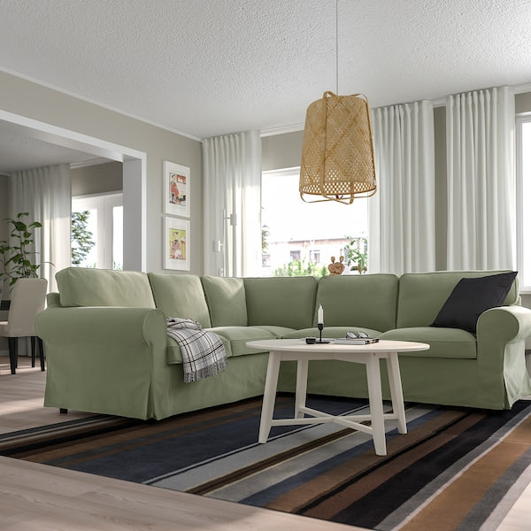 IKEA UPPLAND Sectional, 4-seat corner, Hakebo gray/green