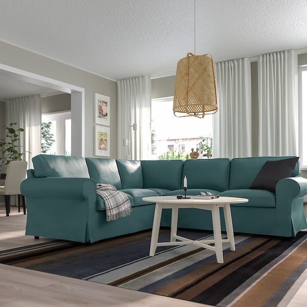 IKEA UPPLAND Sectional, 4-seat corner, Kelinge gray-turquoise