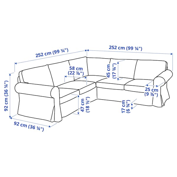 IKEA UPPLAND Sectional, 4-seat corner, Kelinge rust