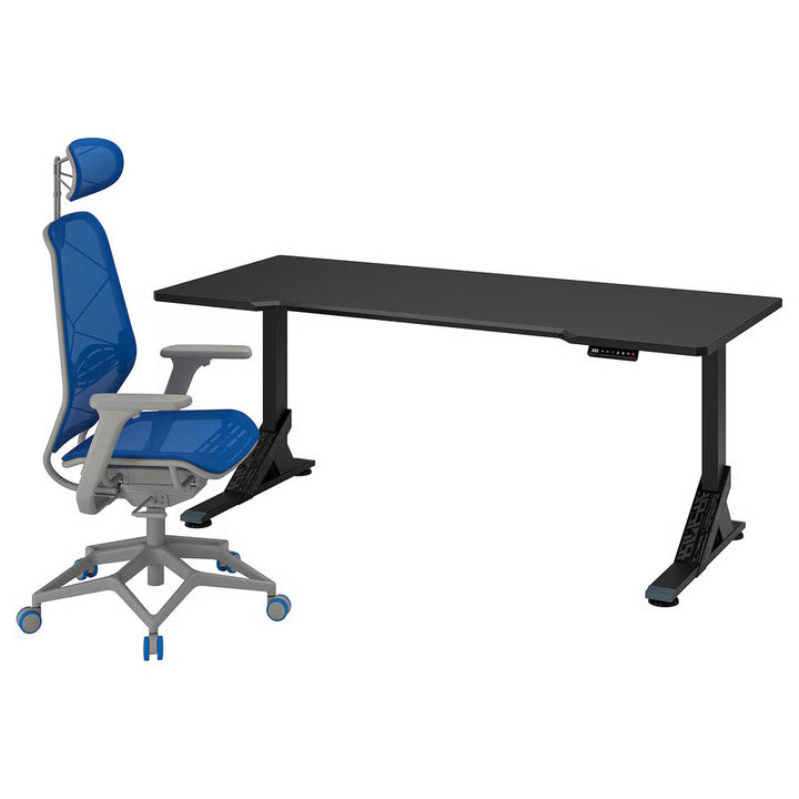 IKEA UPPSPEL / STYRSPEL Gaming desk and chair, black gray/red, 70 7/8x31 1/2 "